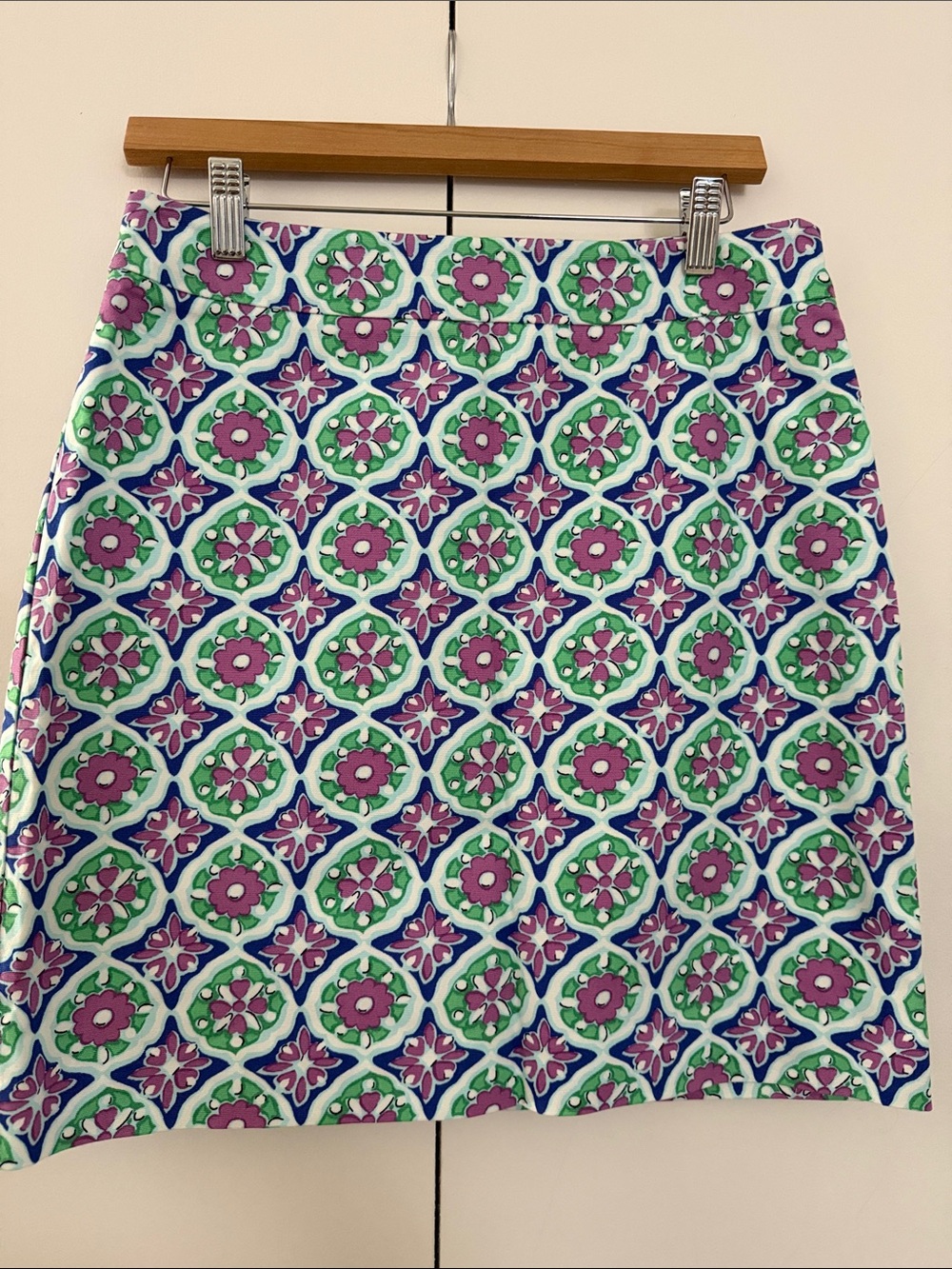 Talbots Pink, Green & Blue Geometric Mini Skirt